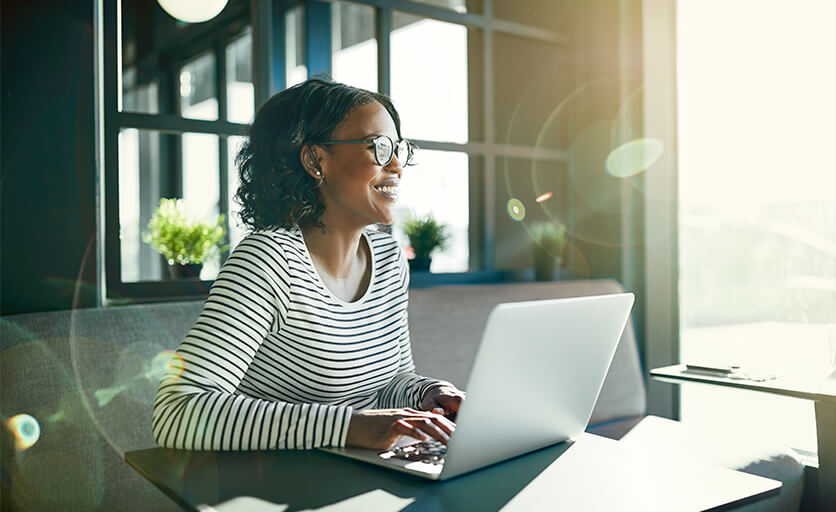 woman with computer